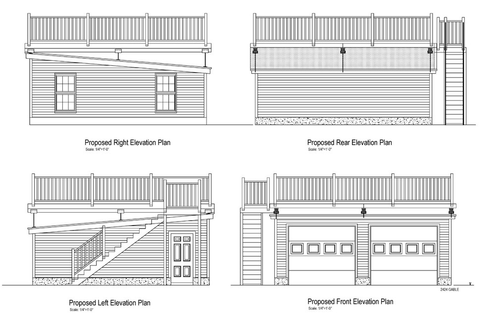 24’X24′ TWO CAR GARAGE FLAT ROOF WITH DECK 18-2424DECK