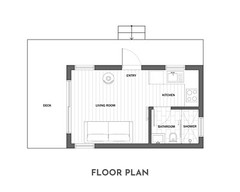 Modern Cabin House, 12′ x 20′, 512 Sq Ft, Tiny House, Architectural Plans