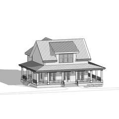 The Cottage Farmhouse Plan 3 bed 3.5 bath (51’x48′) Custom House Plans and Bluep