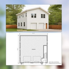 30′ x 30′ Two Bedroom Garage Apartment – Architectural Plan with Elevations & Ma