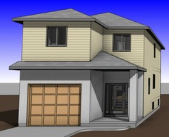 Narrow Lot House Plan – 4 Bedroom, 3.5 bath, PDF Blue Prints