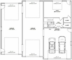 60×50 Apartment with 2-Car 2-RV Garage – PDF FloorPlan – 1,703 sqft – Model 1E