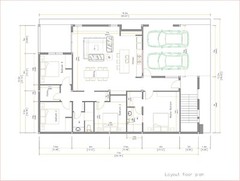 House Plan 40×60 Feet 12×18 Meter 3 Beds 2 Baths Terrace Roof (A4 Hard Copy)