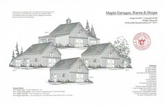 Maple Car Barns with Lofts: 3 Complete Sets of Pole-Barn Plans (eB-411×3)
