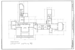 Frank Lloyd Wright Prairie Style home, architectural drawings, Coonley House