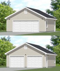 24×30 2-Car Garage — 720 sq ft — PDF Floor Plan — Model 3A