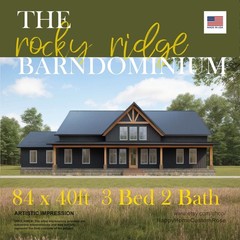 Rocky Ridge Barndominium Modern House Open Plan Design 84 x 40 – 3 Bed 2 Bath –