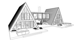 86’x45’ 6 Beds, 4 Baths Double A-Frame House Architecture Build Plans PDF.
