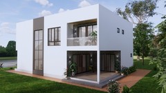 39×49 Ft House Design Plans 12×15 Meter 5 Bed 6 Bath Terrace Roof (A4 Hard Copy)