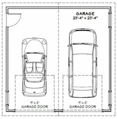 24×24 2-Car Garage — 576 sqft — 9ft Walls — PDF Floor Plan — Model 1H