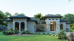 CAD FILE BLUEPRINTS MEDITERRANEAN HOUSE PLAN ARCHUP #104M