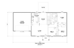 1276 Sq.Ft. Ranch house plans – 3 Bed, 2 Bath, Great Starter Home – PDF ONLY