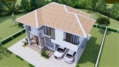 36×26 Feet House Plans 11×8 Meter 3 Beds 2 Bath Hip Roof PDF Plan (A4 Hard Copy)