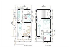10×20 Feet Small House 3×6 Meter 1 Bed 2 Baths Shed Roof PDF Plan (A4 Hard Copy)