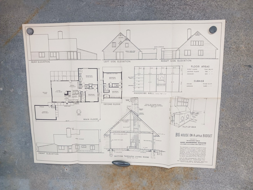 VTG Big House on A Little Budget MCM 1950s Good Housekeeping Floor Plan Ranch