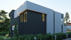 BLUEPRINTS CONTEMPORARY TWO STORY HOUSE PLAN ARCHUP #108