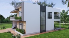39×49 Ft House Design Plans 12×15 Meter 5 Bed 6 Bath Terrace Roof (A4 Hard Copy)