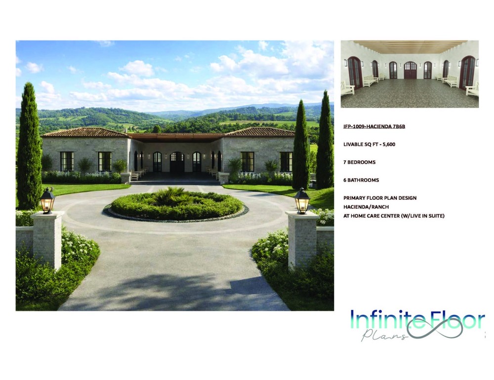 ADULT CARE CENTER-HACIENDA CUSTOM HOME-7BEDROOMS 6-BATHS 5610 SQ FT FLOOR PLAN