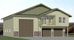44×48 Apartment with 2-Car 1-RV Garage – PDF FloorPlan – 1,645 sqft – Model 5