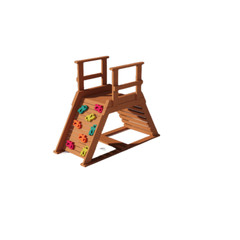 DIY Outdoor Wooden Child’s Playset Building Plans | Climbing Wall & Ladder