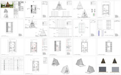 22’x42′ Tiny House Plan 1 Bed, 1 Bath Architectural Build Plans PDF Download