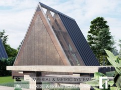 A-Frame House Cabin Plans -145SF- Blueprints – Modern