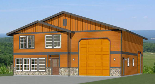44×48 House with 1-RV Garage – PDF FloorPlan – 2,185 sqft – Model 2F