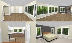 46×48 House – 1 Bedroom 1.5 Bath 1 RV – 1,157 sqft – PDF Floor Plan – Model 3C