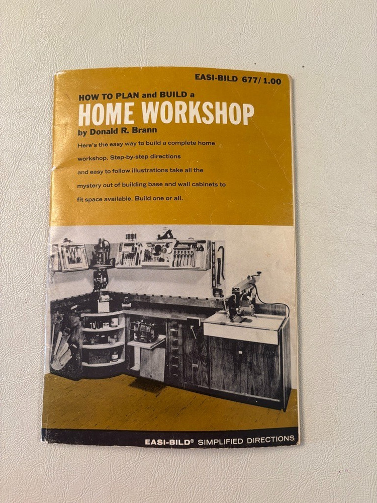 Vintage 1970 How to plan and Build a Home Workshop Booklet by Donald R. Brann