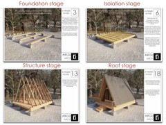 14’x18′ A Frame Cabin Plans 210 SqFt Pdf -210 Sq Ft House Plans Blueprints