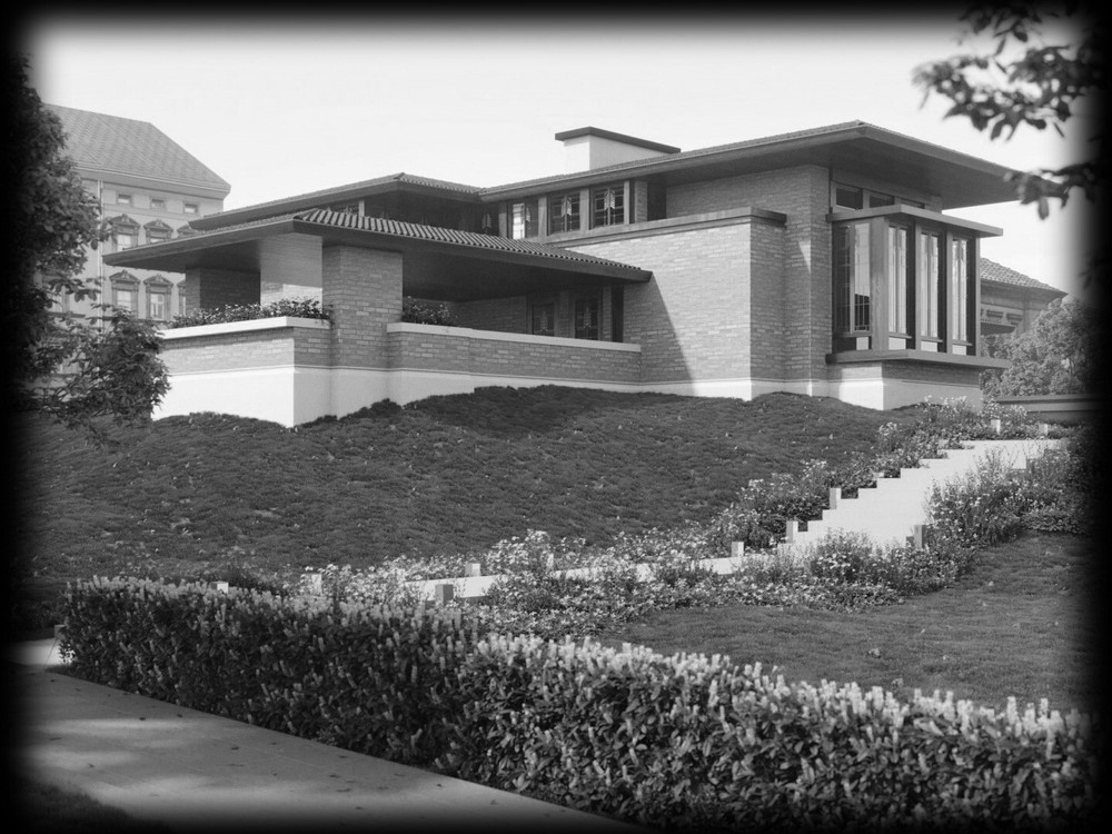 Frank Lloyd Wright’s Oscar Steffens House, Prairie Style home plans,