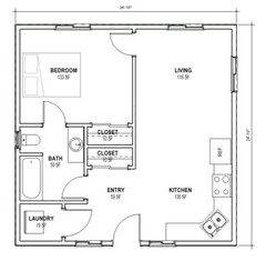 Tiny Home House Plans – 1 Bedroom, 1 bath, PDF Blue Prints, Perfect for AirBnB  