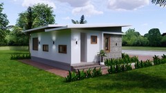 30×30 Feet Small House Plan 9×9 Meter 3 Beds 2 Bath Shed Roof PDF (A4 Hard Copy)