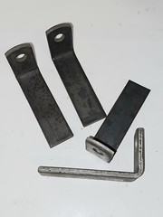 4 pk weld on L bracket tabs w/ hole 3 1/2″ x 1 1/2″ on 90* x 3/16 thick 1″ wide