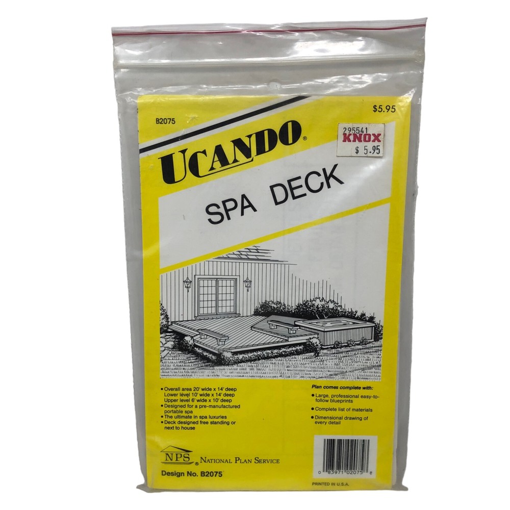 VTG New UCANDO Do-It-Yourself Series Spa Deck Plans Blueprints Design No. B2075