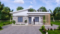 33×33 Feet Small House Plan 10×10 Meter 3 Bed 2 Bath Terrace PDF & A4 Hard Copy