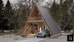 800SF Tiny House Cabin Plans – Blueprints – Modern, Bathroom and Loft