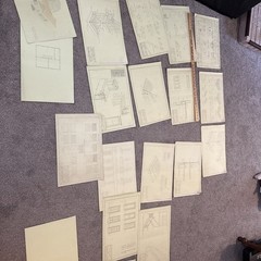 Architectural House Blueprints Plans Mid Century Modern Home 1941 MN 17 Pieces Z