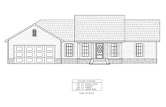 Ranch House Plans 1673 SF 3 Bed 2 Bath Split BR Front Garage (Blueprints) 1007GF