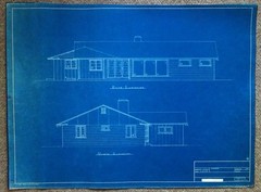 #44 Vintage 50s 1953 HOUSE BLUEPRINTS-MCM-Mid Century Modern RANCH-Floor Plan