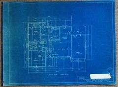 #12 Vintage 50s 1955 HOUSE BLUEPRINTS-MCM-Mid Century Modern RANCH-Floor Plan
