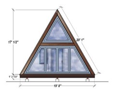 A-Frame Cabin two Story Cottage Plans,20’x26′ Triangular house Building Drawings