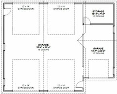 50×40 2-RV Garage — 1,917 sq ft — PDF Floor Plan — Model 2C