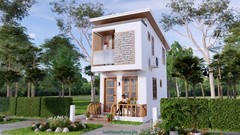 10×20 Feet Small House 3×6 Meter 1 Bed 2 Baths Shed Roof PDF Plan (A4 Hard Copy)