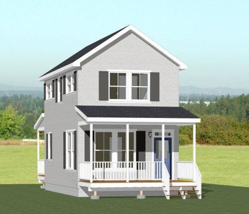 16×28 House — 2 Bedroom 1.5 Bath — PDF Floor Plan — 814 sq ft — Model 5G