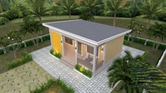 23×21 Feet Tiny House Plan 8×6.5 Meter 1 Bed 1 Bath Shed Roof PDF (A4 Hard Copy)