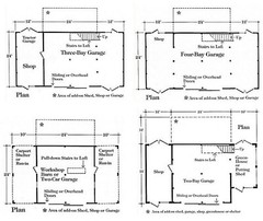 Walnut Car Barns with Lofts – 3 Complete Sets of Pole-Barn Plans (eB-441×3)
