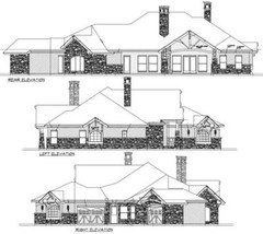 ARCHITECT DESIGNED RANCH HOUSE PLAN, 4,950 S.F!, 4BR, 3.5BA, MASTER SUITE, 2-CAR