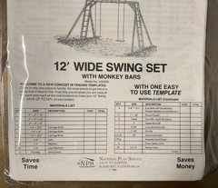 UCANDO U00300 12’ Wide Swing Set W/Monkey Bars Plans Rebagged With Material List