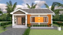 30×23 Feet Small House 9×7 Meter 2 Bed 1 Bath Gable Roof PDF Plan (A4 Hard Copy)